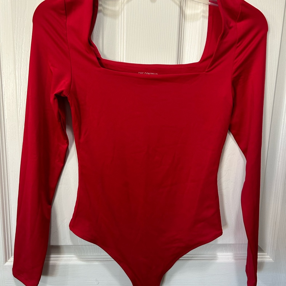 Red Long Sleeve Bodysuit